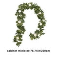 thumbnail image 3 of CASAFUN Artificial Eucalyptus Garland 2.58 Ft Silk Artificial Vines Hanging Leaves Plants Greenery Garland for Indoor Outdoor Wedding Backdrop Arch Wall Decor, 3 of 6