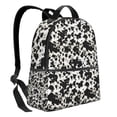 thumbnail image 2 of Lsque Cow Skin 1 Pattern Backpack – School Travel Canvas Daypack with Ergonomic Padded Straps, Multiple Compartments & Leather Handle, 2 of 5