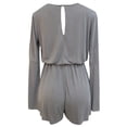 thumbnail image 6 of Womens Casual Stretch Long-Sleeve Plunging Deep V-Neck Romper Playsuit, 6 of 6