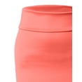 thumbnail image 3 of J. METHOD Women's Midi Skirt Stretch Knit Bodycon Slim Fit Office Elastic Waist Pencil Solid Skirts Made in USA NEWSK10 Coral S, 3 of 5