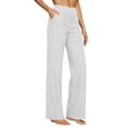 thumbnail image 2 of DORKASM Linen Pants for Women Straight Leg Causal Lounge Pants High Waist Beach Loose Fit Vocation Trousers 2026 Trendy with Pockets White 2XL, 2 of 6