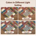 thumbnail image 7 of Design&I 8'x10' Washable Area Rug Checkered Grid Border Bold Track Loops Car Interlocking Stripes Playful for King Size Bedroom, Under Bed, Sleek Flatweave Pet Friendly, 7 of 7