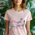 thumbnail image 5 of Christian Feather Scripture Graphic T-Shirt for Women, Light Pink, Size 3XL, 5 of 6