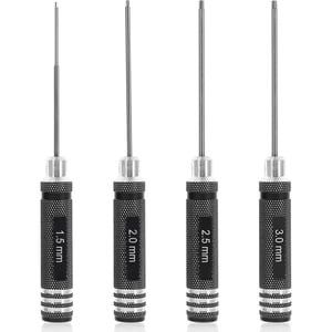 Shisuyan Hexagon Screw Driver Precision Screwdriver Black Model Makers RC Car Maintenance 4-Pcs Set