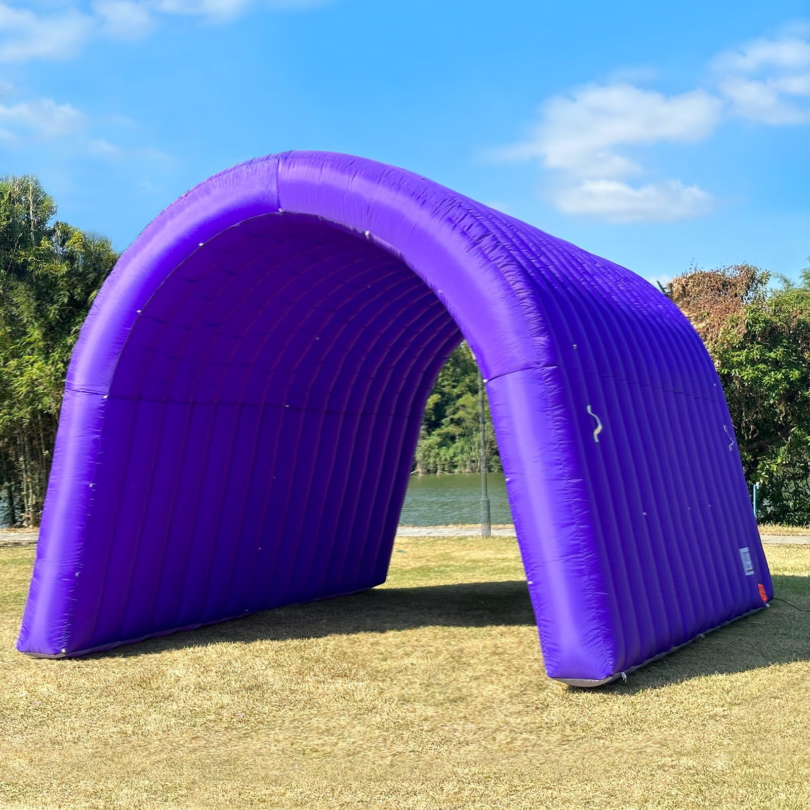 Inflatable Sports Tunnel Entrance 16x10x10FT Purple, Built-in Blower – Event Inflatable Tunnel Tent for Team Intros, Business Promotion, Trade Shows, Advertising & Exhibitions