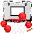 thumbnail image 1 of Indoor Over Door Mini Basketball Hoop Set for Kids Adults, Upgrade Wall Mount Basketball Hoop for Wall with Large Dunk Rim, Room Basketball Hoops Game with 4 Small 6" Balls Gift for B, 1 of 7