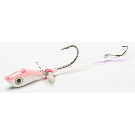 Mustad Walleye Death Spinner Lure, Pink and White, 1/4oz