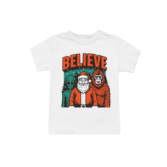 Believe: Santa, Alien, Bigfoot Youth's T-shirt