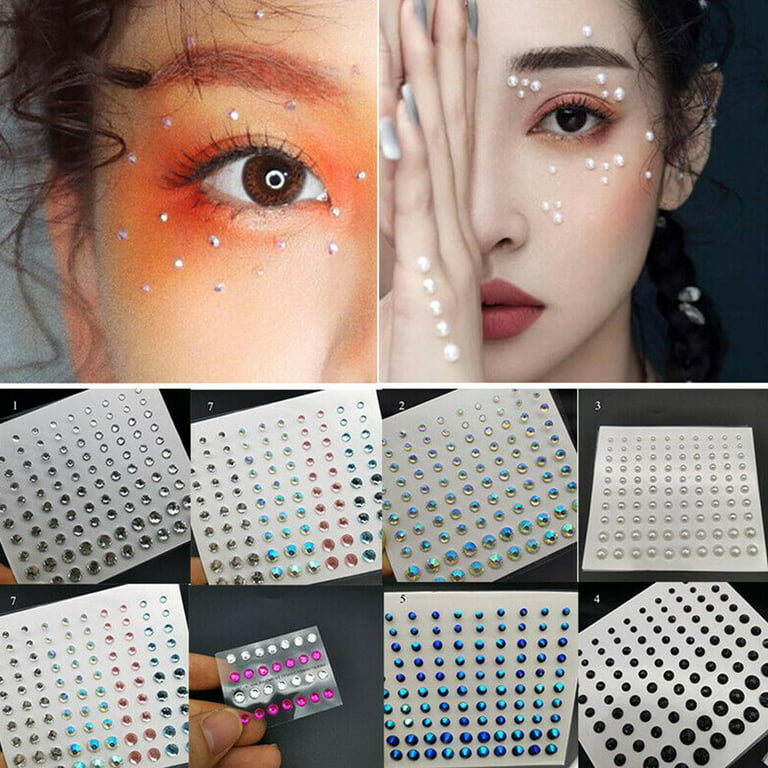Multicolor Diamond Beauty Stickers Glossy Diamond Face - Temu