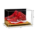 thumbnail image 2 of Deluxe Acrylic Large Shoe Display Case for Basketball Shoe Soccer Cleat Football Cleat with Mirror, Gold Risers and Wood Base (A013-GR), 2 of 2