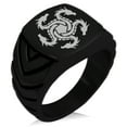 thumbnail image 1 of Stainless Steel Greek Mythology Hydra Chevron Pattern Biker Style Polished Ring, 1 of 1