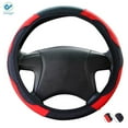 thumbnail image 7 of Deago Car Steering Wheel Covers Black Red - Auto Women Men Universal 15 Inch Sports Design Non-Slip Leather for Truck SUV Accessories, 7 of 7