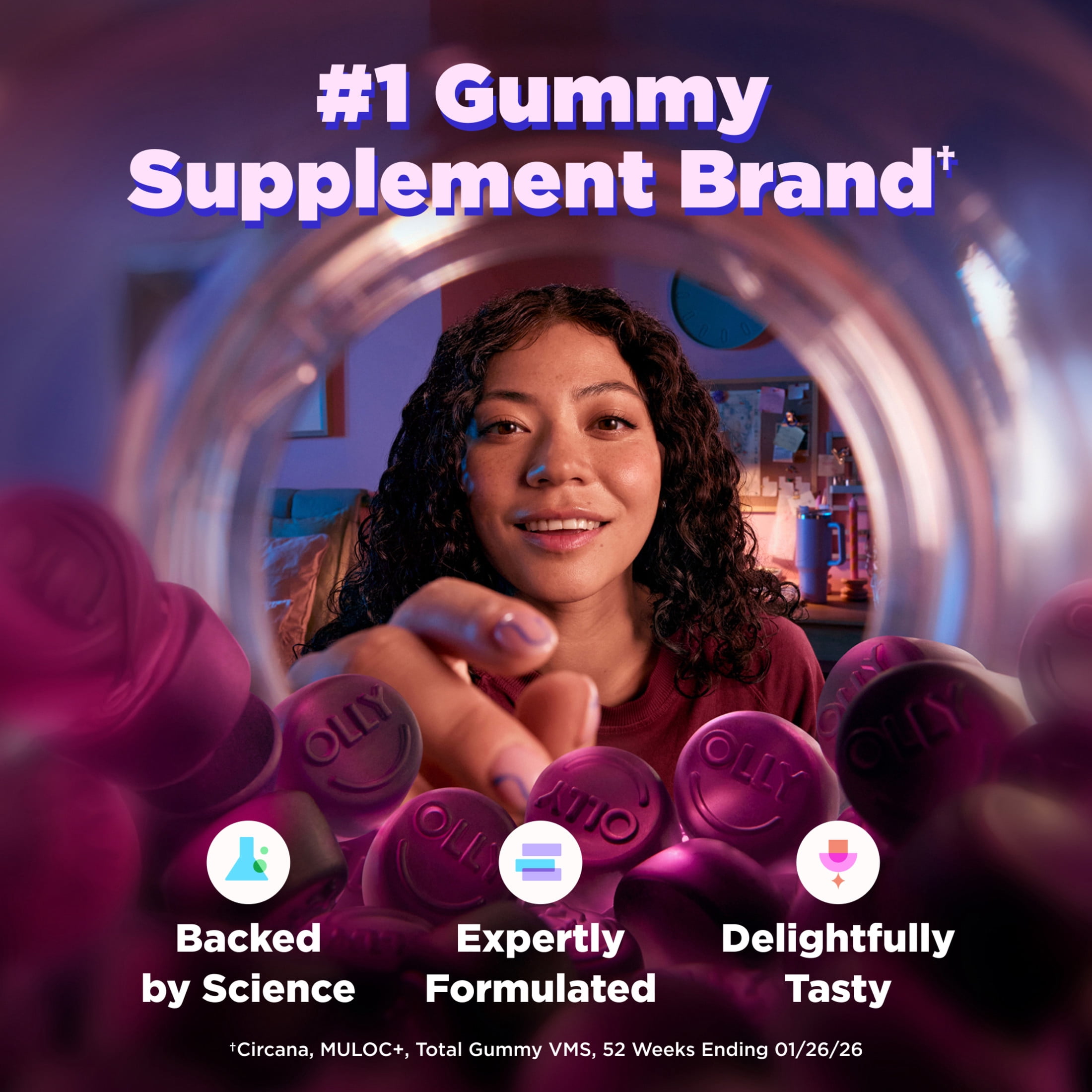 OLLY Sleep Gummy Supplement, 3mg Melatonin, L-Theanine, Chamomile, Blackberry Zen Flavor, 10 Ct