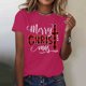 thumbnail image 5 of Gibobby Camiseta Navideña De La Mujer Moda para mujer para tops casuales Camiseta de manga corta con cuello redondo Camiseta holgada con estampado navideño(Rosa caliente,G), 5 of 5