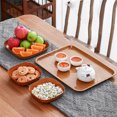 thumbnail image 4 of Kitchen Wood Grain Plastic Square Plate Flower Pot Tray Cup Pad Coaster Plate Kitchen Spit Bone Dish Plate Coaster Serving Plate Single base, 4 of 6