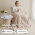 thumbnail image 4 of MARNUR Heated Blanket Electric Throw Extra Large Size 50"x72", Soft Faux Fur Heated Throw with 10 Heating Levels 4 Hours Timer Machine Washable, Khaki, 4 of 13