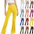 thumbnail image 2 of Mwjwdo Yoga Pants Women High Waisted Wide Leg Tummy Control Pants Bell Bottom Leggings Stretchy Workout Gym Casual Yoga Pant Gray L, 2 of 9