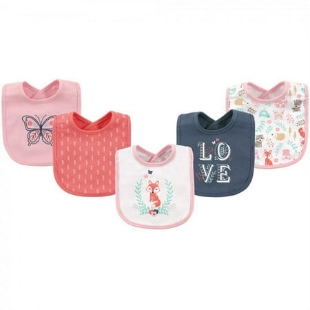 UPC: 0660168517781 | Hudson Baby Boy and Girl Cotton Drooler Bibs  5-Pack – Woodland Fox