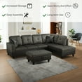 thumbnail image 6 of Flannel and PVC Storage Ottoman for Living Room, 6 of 8