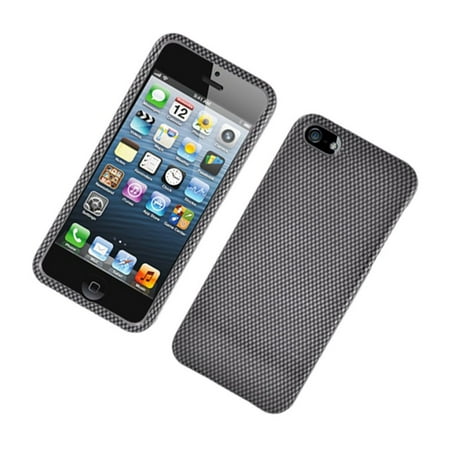 iPhone 5S 5 Carbon Fiber Hard Case by Insten - Dark