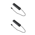 thumbnail image 1 of Seitruly USB Hub Cable Splitter Adaptador de expansión Accesorios de oficina 7 puertos Interruptor separado Lector de tarjetas Conectores Negro Negro 7 puertos 2piezas, 1 of 6
