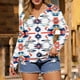 thumbnail image 1 of TaTaai Western Print T-Shirt Lightweight Soft Women's Fashion Casual Round Neck Long Sleeve Button Detail Retro Loose Spring Daily Wear Top Gift, 1 of 5