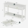 thumbnail image 2 of Console Table with Drawer, 43.9" Entryway Table with Storage, Sofa Table Behind The Couch with Fluted Drawers and Open Shelf for Entrance Hallway Living Room, Cream White, 2 of 9