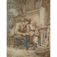 thumbnail image 2 of Abraham Van Strij 15x18 Gold Ornate Wood Frame and Double Matted Museum Art Print Titled - Parents Teaching Their Daughter a Song (Early 19th Century), 2 of 4