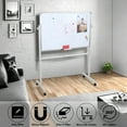 thumbnail image 3 of Mobile Magnetic Dry Erase Board on Wheels | Rolling Whiteboard with Stand for Office/Classroom | Portable Kit with 5 Markers, 12 Magnetic Nails & 1 Eraser, 3 of 10