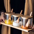 thumbnail image 2 of Glass Kitchen Storage Canister Jars with Lids Spoon 400ml, Kitchen Storage Household Sugar Bowl Salt MSG Seasoning Box Set WSX 9024736119417, 2 of 3