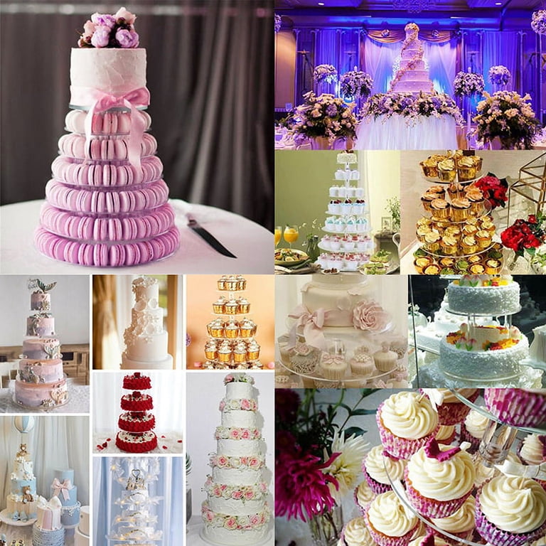 RimCereal 6 Pcs Acrylic Cake Stands Set Include 2 Display