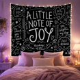 thumbnail image 2 of Little Note of Joy Quote with Hearts Stars and Love Bubbles, Joyful Line Art for Friendship Fans, Gratitude Wall Art, Thank You Gift, Tapestry Wall Hanging for Bedroom and Dorm, 2 of 7