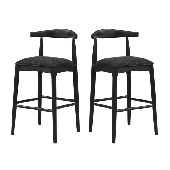 BAR STOOL IN BLACK FABRIC (SET OF 2)