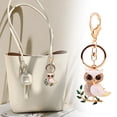 thumbnail image 2 of PYPESEEWY Vintage Home Decor Warehouse Cute Dripping White Rhinestone Owl Car Key Chain Handbag Accessories Key Chain Pendant Small Gift Easy To Carry Light Weight, 2 of 7