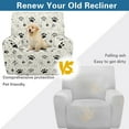 thumbnail image 4 of Kuiaobaty Dot Paws Print Reclining Slipcover Easy Replacement Recliner Chair Cover Breathable Recliner Couch Cover Washable Reclining Sofa Slipcover with Elastic Bottom for Living Room, 4 of 8
