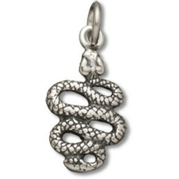 Sterling Silver 18" .8mm Box Chain 3D Slithering Rattle Snake Pendant Necklace