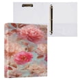 thumbnail image 3 of 3 Ring Binder 1.5 inch Round Rings with Interior Pockets Binders Organizer Office School 2Pack Digital Watercolor Peonies and Roses, 3 of 10