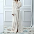 thumbnail image 4 of JGTDBPO Robes For Women Classic Unisex Premium Cotton Warm Night Gown Bathrobe Luxury Soft Thick And Fleece Plush Long Terry Cloth Household Sashes Pokets Loungewear Clothes Bathrobe Long Pajamas, 4 of 7