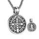 thumbnail image 1 of Stainless Steel Saint St Benedict Collar Medal of San Benito Necklace Men Women Spiritual Virgin Mary Pendant Necklace For Men, 1 of 5