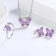 thumbnail image 5 of Fiudx Conjunto de Joyas de Mariposa, Elegante Collar con Colgante de Plata 925, Pendientes y Anillo Deslumbrantes, Belleza Atemporal con Circonitas Aaa+, Regalo para Bodas U Ocasiones Especiales, Per, 5 of 6