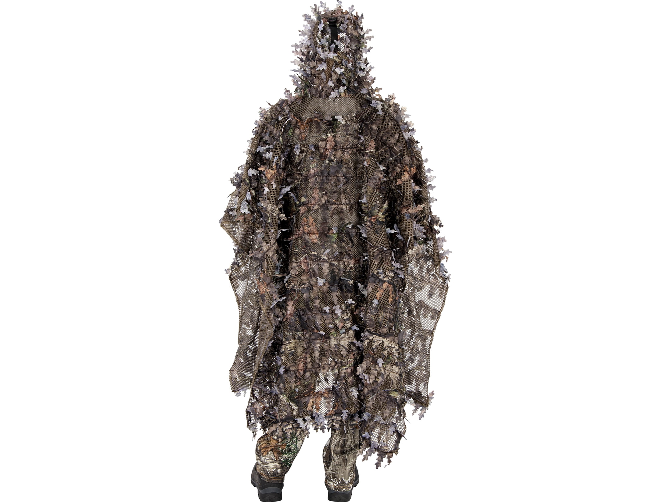 Ameristep 3D Leafy Concealment Weatherproof Finish Die-Cut Deer Turkey Hunting Camo Mobuc Gilly Poncho - One Size Fits All