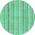 thumbnail image 1 of Ahgly Company Indoor Round Abstract Turquoise Blue Modern Area Rugs, 6' Round, 1 of 4