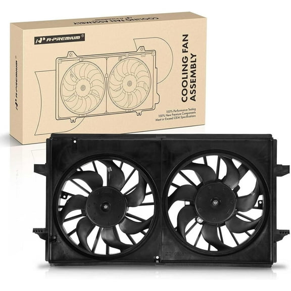 A-Premium Engine Radiator Cooling Fan Assembly Compatible with Chevrolet Malibu 2006-2012 & Pontiac G6 2006-2010 & Saturn Aura 2007-2009, 3.5L 3.6L 3.9L, Replace# 1580585, 22719384