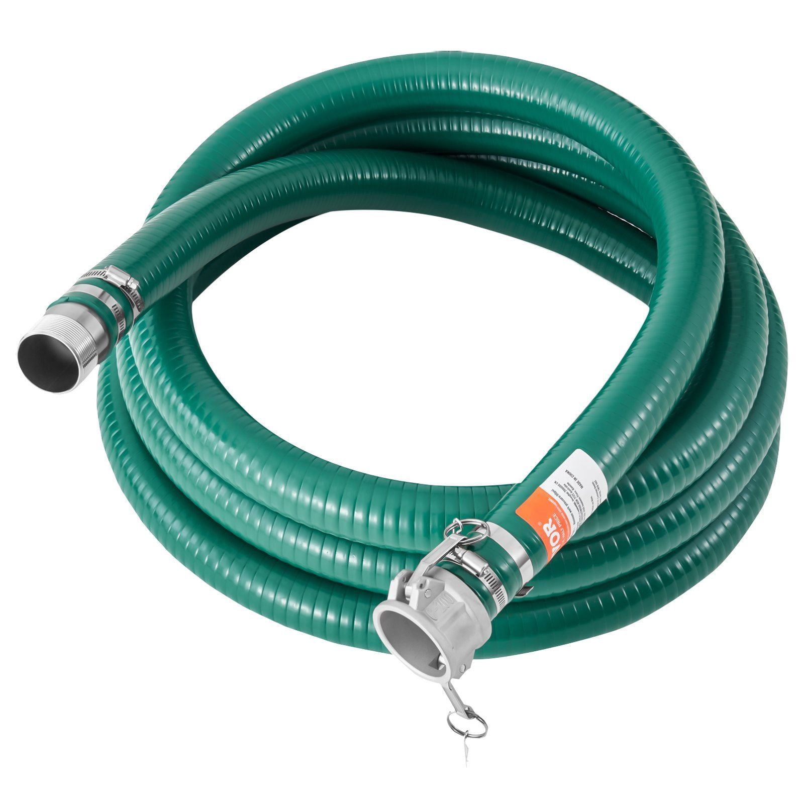 2 in x 20 ft Green Heavy-Duty Suction Hose with Complete Fittings – High-Quality, Durable & Flexible