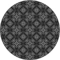 thumbnail image 1 of Ahgly Company Machine Washable Indoor Round Transitional Midnight Gray Area Rugs, 4' Round, 1 of 7