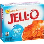(4 pack) (4 Pack) Jell-O Peach Sugar Free Gelatin Mix, 0.3 oz Box
