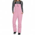 thumbnail image 4 of Snow Bibs Women Insulated Waterproof Bib Overalls Snowboarding Athletic Pants Color Pink Size XXL, 4 of 8