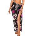 thumbnail image 6 of Uourmeti Womens Dark-Pink Floral Skull Coverups for Bathing Suits Lightweight Sarong Pareo Wraps Plus Size Chiffon Scarf Blouse for Swimwear, 6 of 7