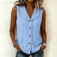 thumbnail image 4 of Noric Women's Sleeveless Button Down Blouse V Neck Solid Color Summer Casual Loose Fit Tank Tops, 4 of 9