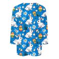 thumbnail image 4 of lcziwo Easter Shirts for Women Spring 3/4 Sleeve Crewneck Eggs Pattern Tee Blouses Cute Rabbit Graphic Holiday Tunic Tops Multicolor S, 4 of 6
